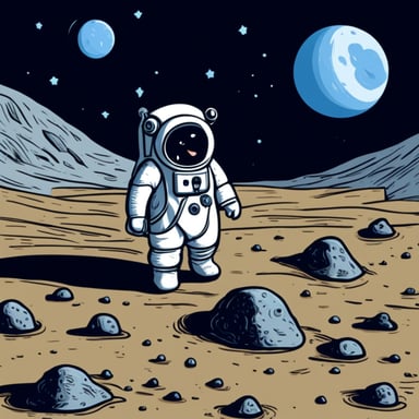 Go Blue Gopher in a spacesuit on the moon.