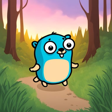 Go Blue Gopher in a forest.