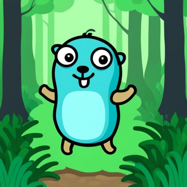 Go Blue Gopher in a forest.