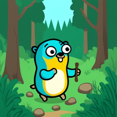 Go Blue Gopher in a forest.