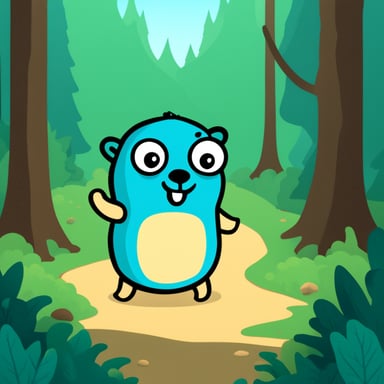 Go Blue Gopher in a forest.