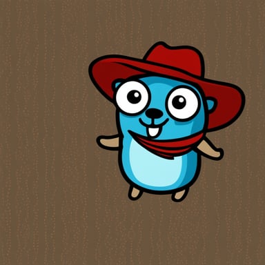 Go Blue Gopher wearing a red fedora hat