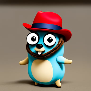 Go Blue Gopher wearing a red fedora hat