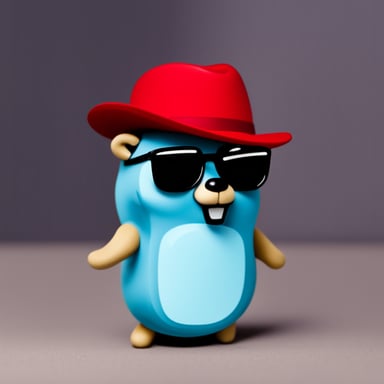Go Blue Gopher wearing a red fedora hat