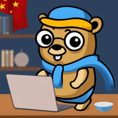 Go Blue Gopher learning Chinese online.