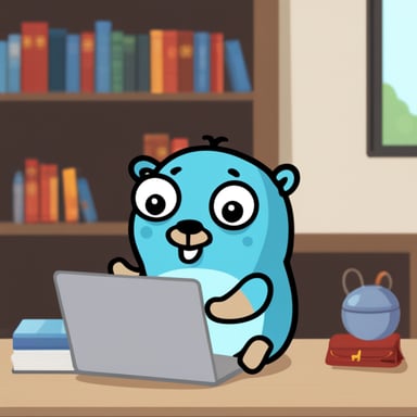 Go Blue Gopher learning Chinese online.