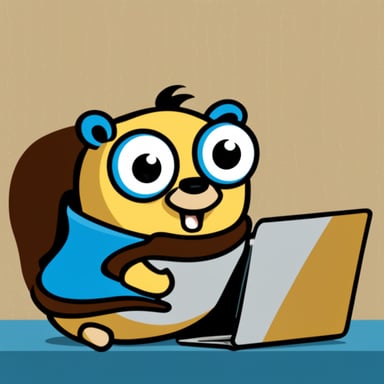 Go Blue Gopher learning Chinese online.