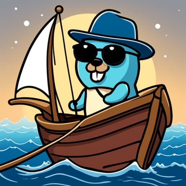 Go Blue Gopher, adorned in a red fedora hat with a black stripe, stands on a boat, sailing and sipping Italian red wine.