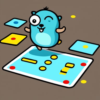 Go Blue Gopher playing hopscotch