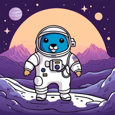 Go Blue Gopher as an astronaut on Saturn.