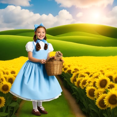Go Blue Gopher as Dorothy from The Wizard of Oz.