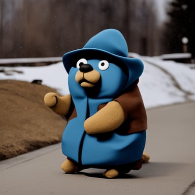 Go Blue Gopher as the homeless gopher.