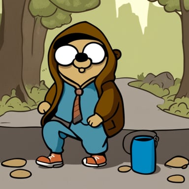 Go Blue Gopher as the homeless gopher.