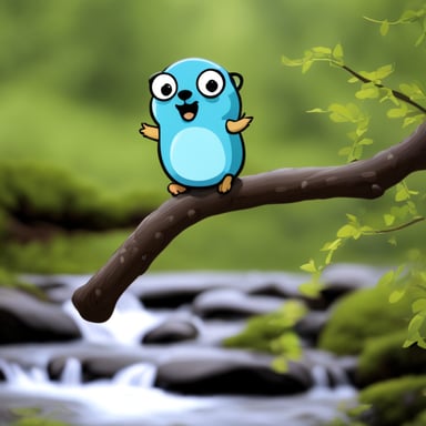 Go Blue Gopher singing on a branch.