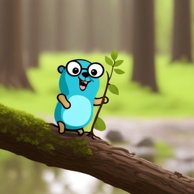 Go Blue Gopher singing on a branch.
