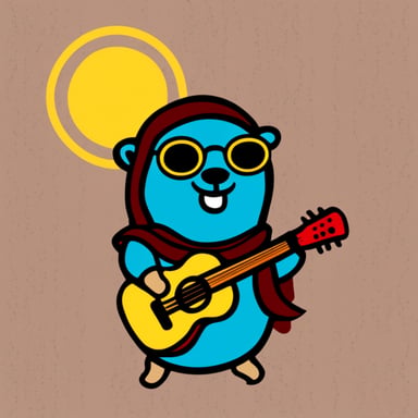Go Blue Gopher as a hippie.