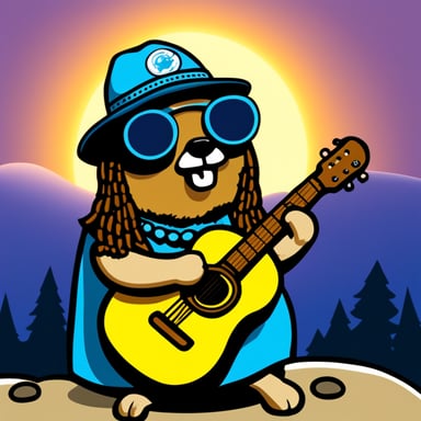 Go Blue Gopher as a hippie.