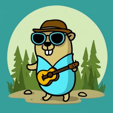Go Blue Gopher as a hippie.