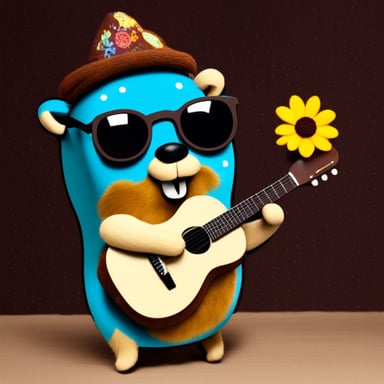 Go Blue Gopher as a hippie.
