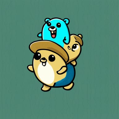 A father Go Blue Gopher carrying his daughter on his back.