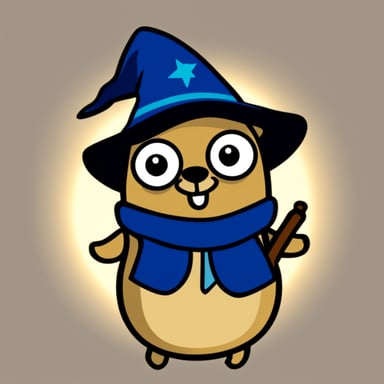Go blue gopher as the little wizard.