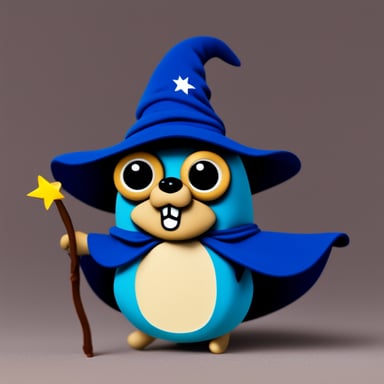 Go blue gopher as the little wizard.