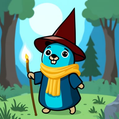 Go Blue Gopher as the little wizard.