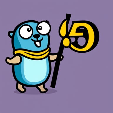 Go Blue Gopher holds a Happy 57th Birthday sign, celebrating cheerfully.