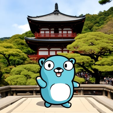 Go Blue Gopher visited Kyoto's Kiyomizu-dera, enjoying the serene beauty of this historic temple.