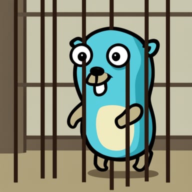 Go Blue Gopher in the jail