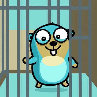Go Blue Gopher in the jail