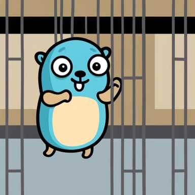 Go Blue Gopher in the jail