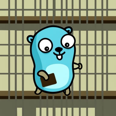 Go Blue Gopher in the jail