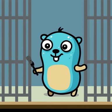 Go Blue Gopher in the jail