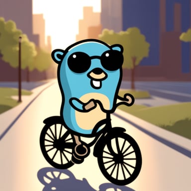 Go Blue Gopher on a bicycle