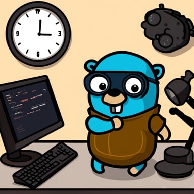 Go Blue Gopher as the Time Hacker.