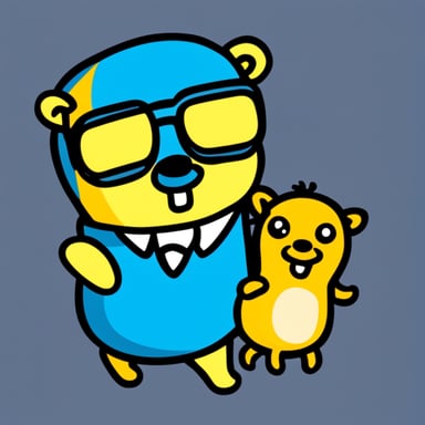 Go Blue Gopher with a dog.