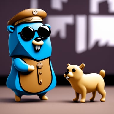 Go Blue Gopher with a dog.