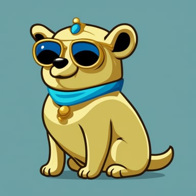 Go Blue Gopher as an Egyptian golden sphinx.