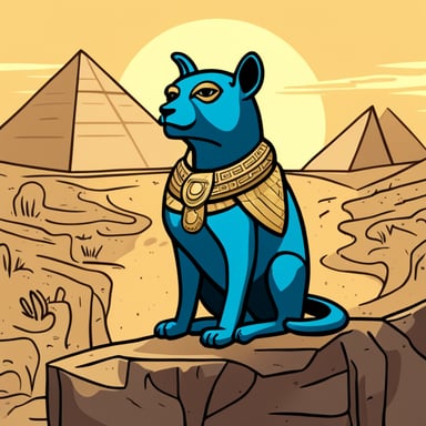 Go Blue Gopher as an Egyptian golden sphinx.