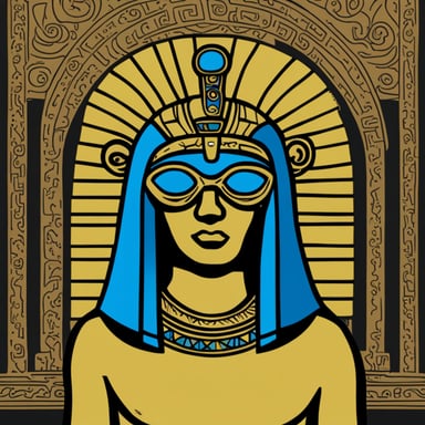 Go Blue Gopher as an Egyptian golden sphinx.