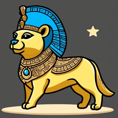 Go Blue Gopher as an Egyptian golden sphinx.