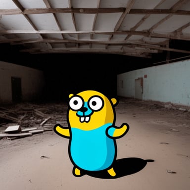 Go Blue Gopher in Chernobyl feeling down.
