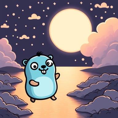 Go Blue Gopher in the sky at night.