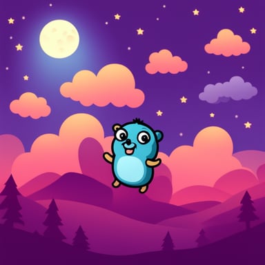 Go Blue Gopher happy in the sky at night.