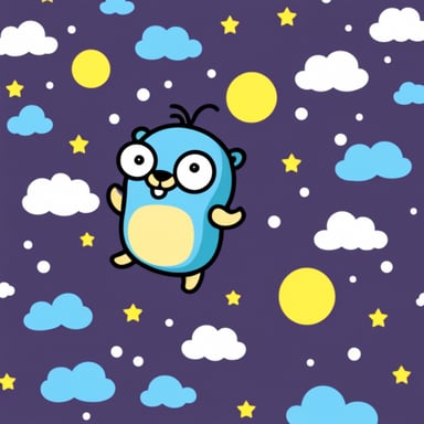 Go Blue Gopher happy in the sky at night.
