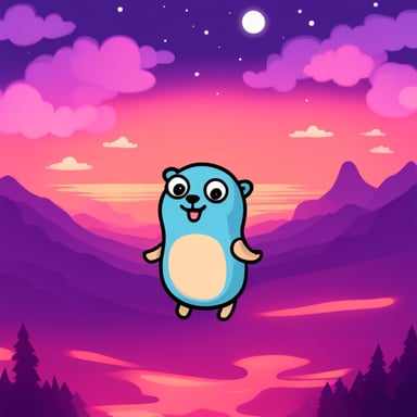 Go Blue Gopher happy in the sky at night.