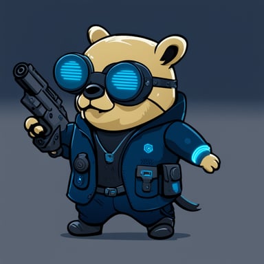 Cyberpunk Go Blue Gopher.