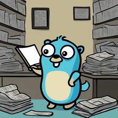 Go Blue Gopher working for The New York Times newspaper.