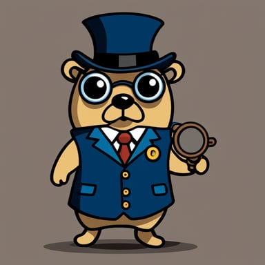 Detective Go Blue Gopher with a large monocle